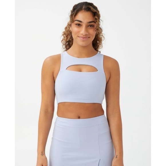 COTTON ON Women's Smoothing Cut Out Vestlette Top Blue iced sky - Picture 1 of 11